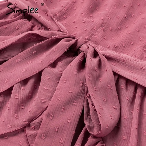 BOHEMIAN SEXY SWISSDOT CHIFFON RUFFLE DRESS - Picture 6 of 8